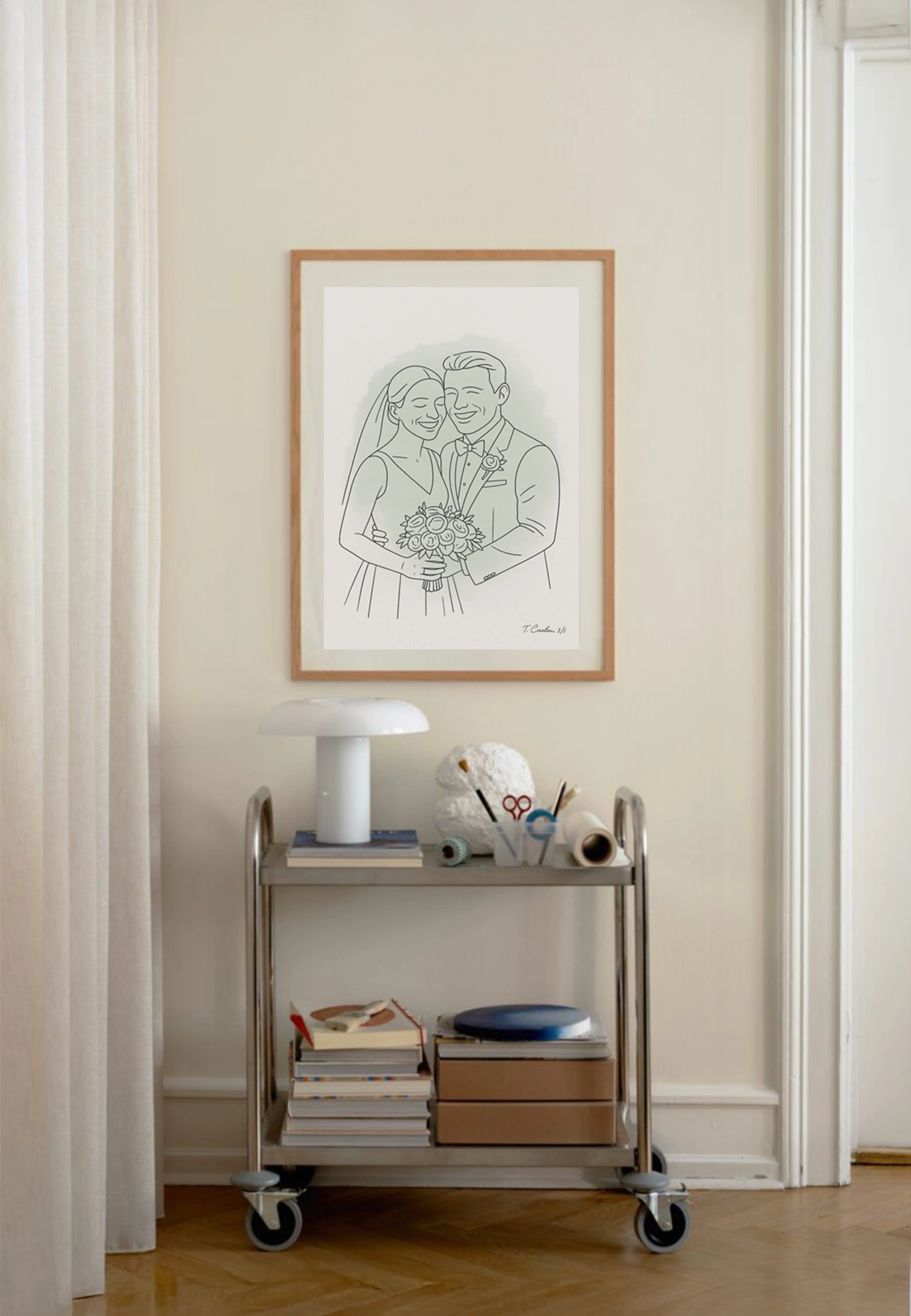 Line art watercolor