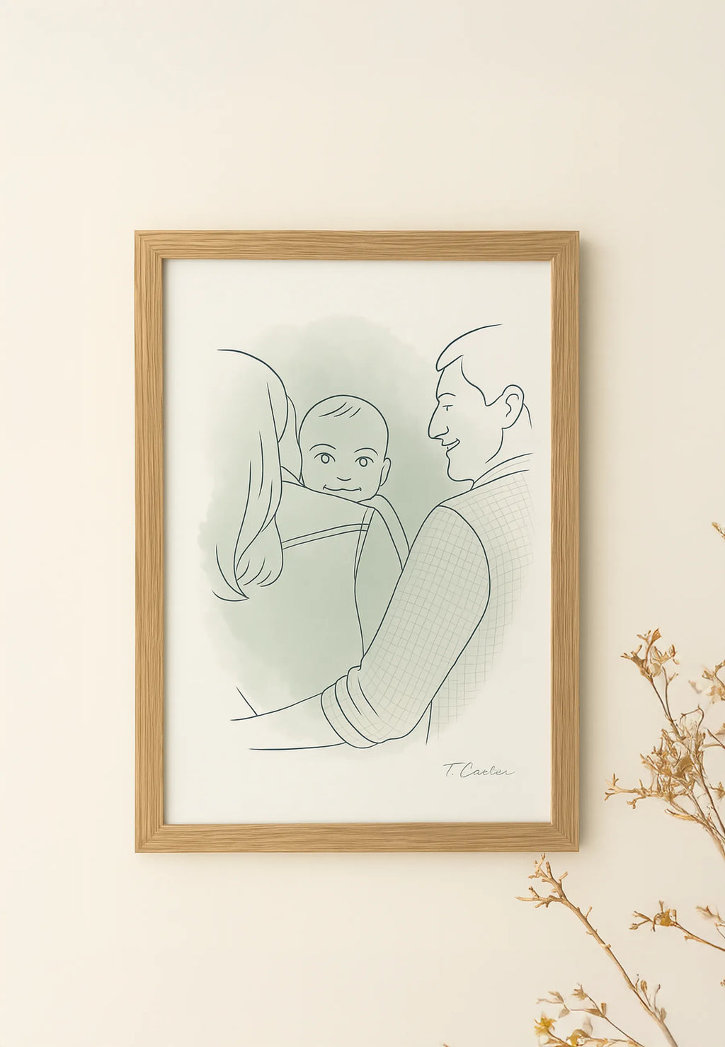 Line art watercolor