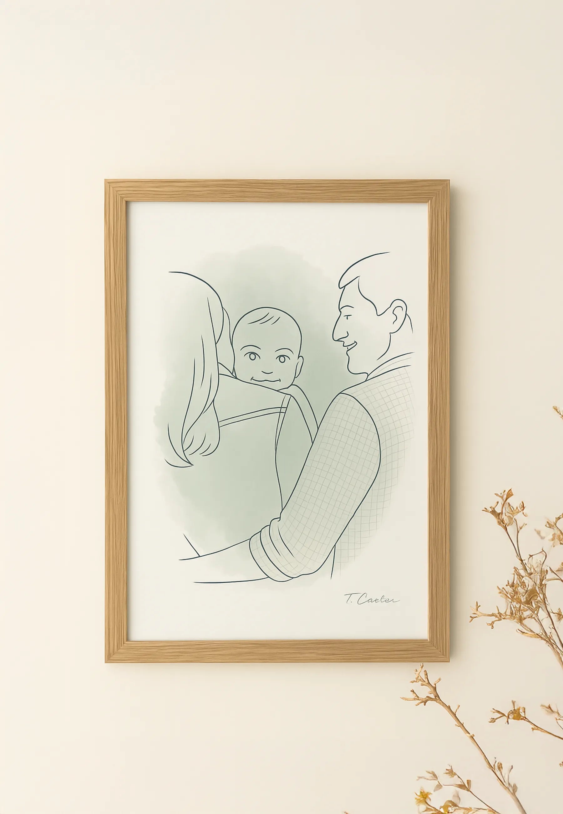 Line art watercolor